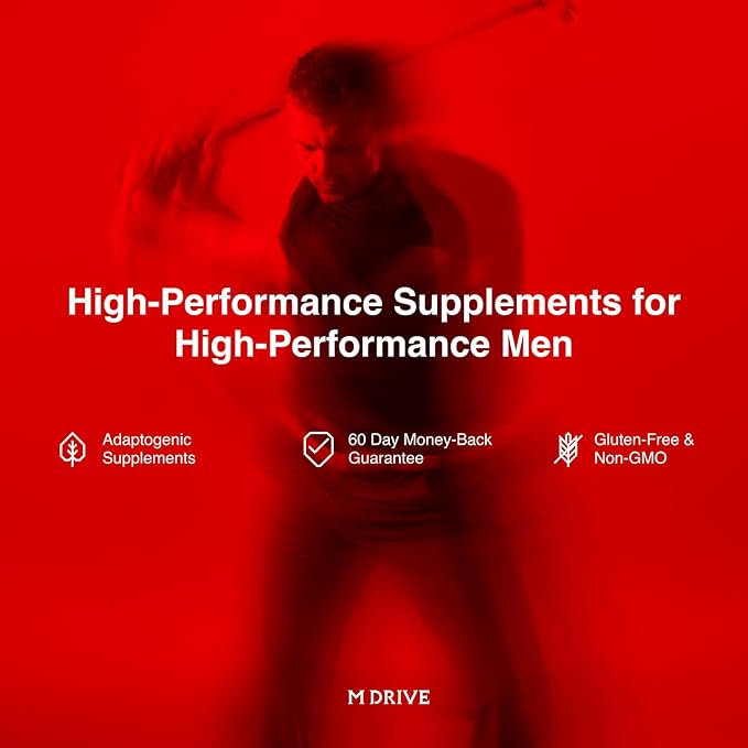 Mdrive Boost and Burn Testosterone Booster and Fat Burner for Men Energy Strength Stress Relief KSM-66 Ashwagandha Chromax 60 Capsules
