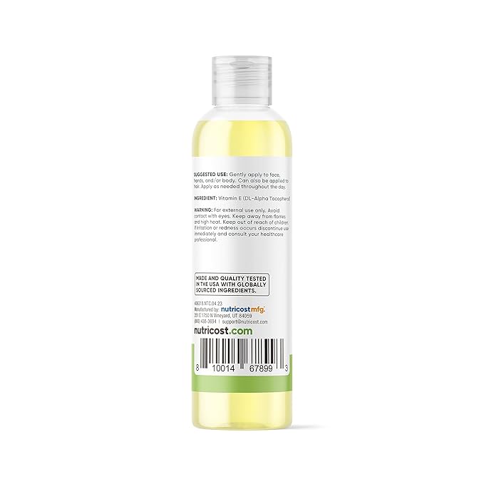 Nutricost Essentials Vitamin E Oil (8 Ounces / 230000 IU) | Vitamin E Oil for Skin Hair and Nails