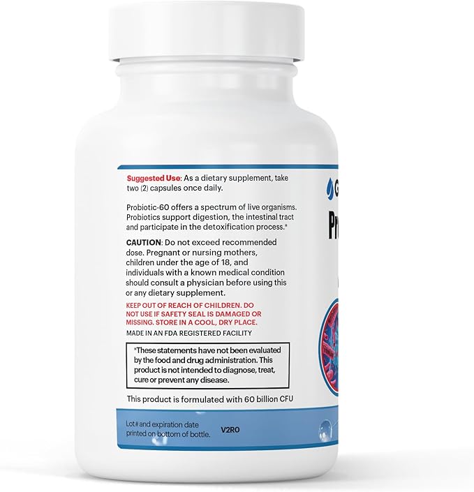 Probiotic Supplement 60 Billion CFU - Multi-Strain Probiotics with MAKTREK Bi-Pass Technology -Supports Digestive Balance Gut Health &amp Daily Wellness