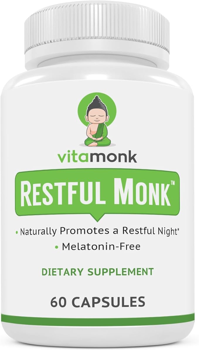 VitaMonk Melatonin Free Sleep Aid With Magnesium GABA Theanine and Apigenin - Natural Sleep Aid Without Melatonin Natural Sleep Aids for Adults Sleeping Pills for Adults Sleeping Aids for Adults