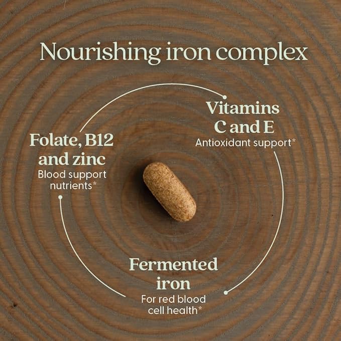 New Chapter Iron Supplement Whole-Food Fermented Iron Complex Made with Organic Vegetables &amp Herbs + One Daily Non-Constipating Dose- 90ct 3 Month Supply