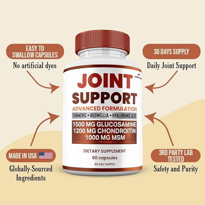 (5 Pack) Joint Support Capsules All Natural Premium Formula Maximum Strength Vitamin Joint Support Supplement Pills