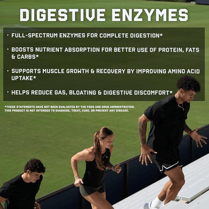 Jocko Fuel Digestive Enzymes - Full Spectrum Support Nutrient Absorption Gut Health Support Digestion Aid - 60 Capsules