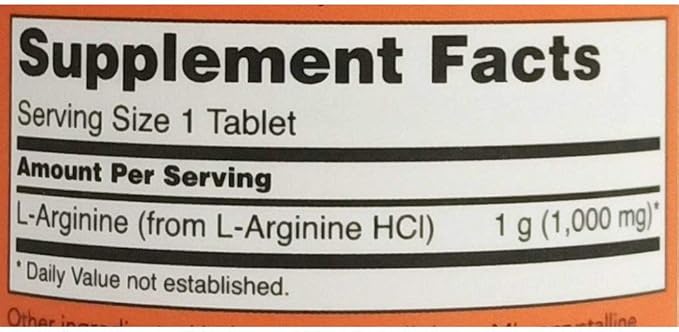 Now Foods L-Arginine 1000 mg - 120 Tabs 6 Pack