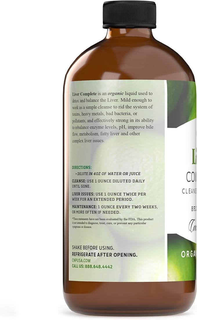 Liver Complete 8oz Organic Liquid Concentrate - Liver Cleanse &amp Digestive Bitters Vinegar Supplement