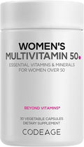 Codeage Women’s Multivitamin 50 - Essential Vitamins for Women Over 50 Methylated Folate Magnesium Selenium Vitamin B6 B12 D3 Antioxidants - 1 Pill Per Serving - Gluten-Free - 30 Capsules