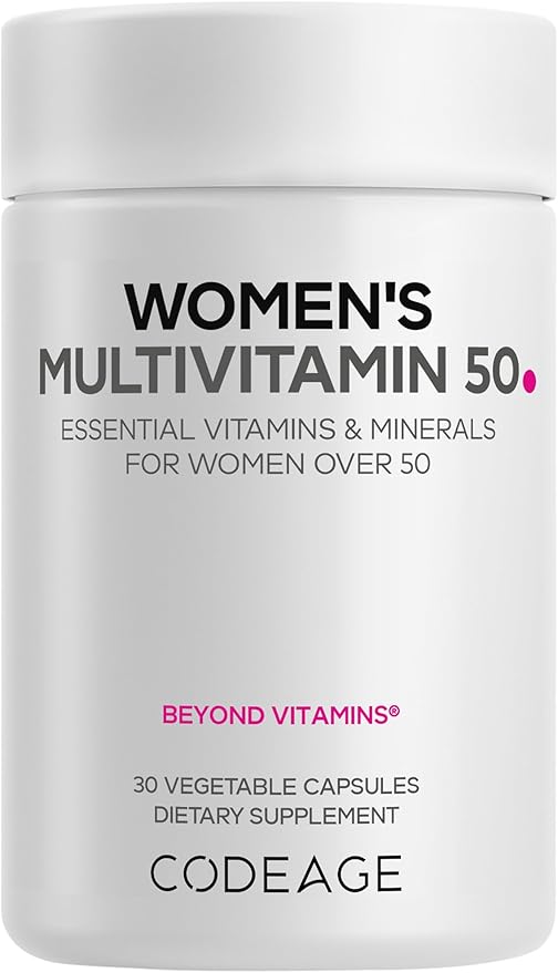 Codeage Women’s Multivitamin 50 - Essential Vitamins for Women Over 50 Methylated Folate Magnesium Selenium Vitamin B6 B12 D3 Antioxidants - 1 Pill Per Serving - Gluten-Free - 30 Capsules