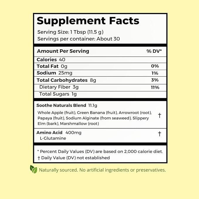 Soothe Naturals Acid Reflux Powder - L Glutamine for Gut Health Acid Reflux Medicine Leaky Gut Repair Gut Lining Repair Alginate for Acid Reflux (30 Servings)