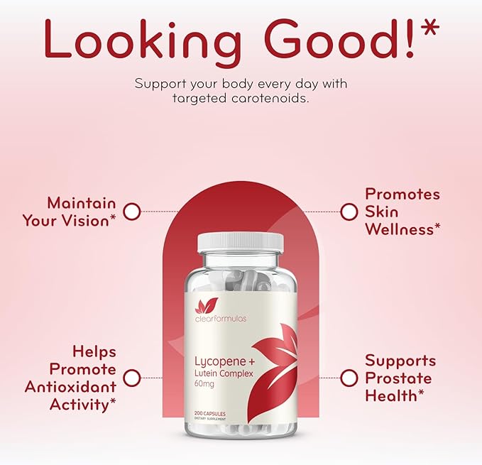 Lutein &amp Lycopene Carotenoids Supplement - High Absorption Lutein and Lycopene Supplements for Men &amp Women for Antioxidant Skin and Eye Health Support - Formulated in American cGMP Lab (200 Ca