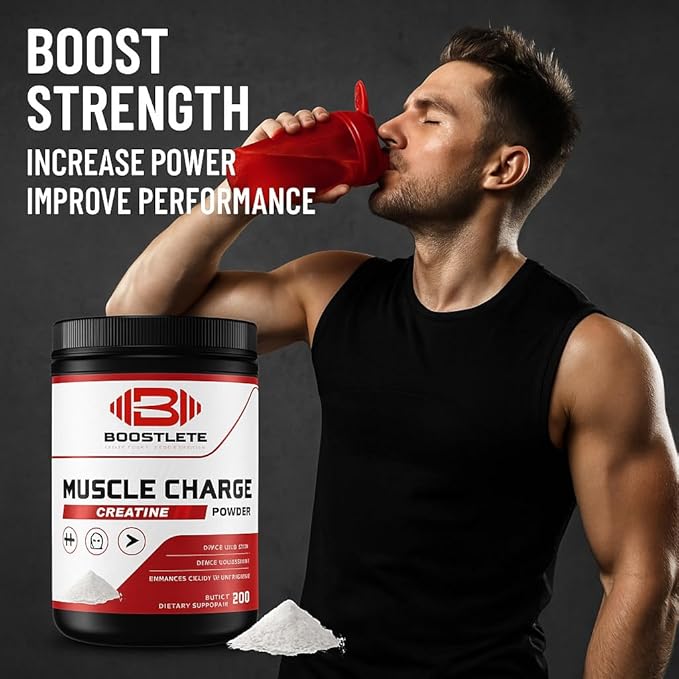 MuscleCharge Premium Creatine Monohydrate Powder – Supports Muscle Growth Strength Performance &amp Energy – Lab-Tested Pure Creatine – 500 Grams (100 Servings)