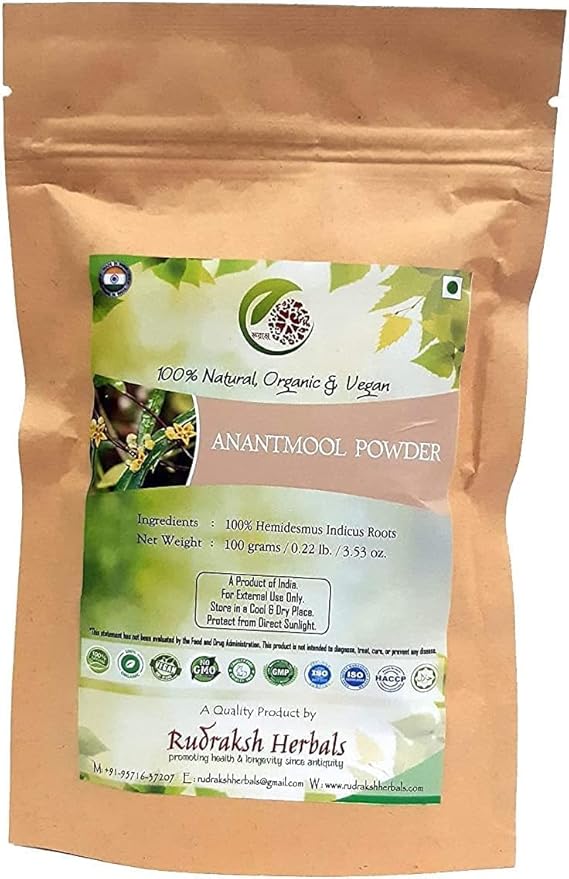 SENTA Rudraksh Herbals Anantmool Powder - 100% Hemidesmus Indicus Roots-(100 gm)