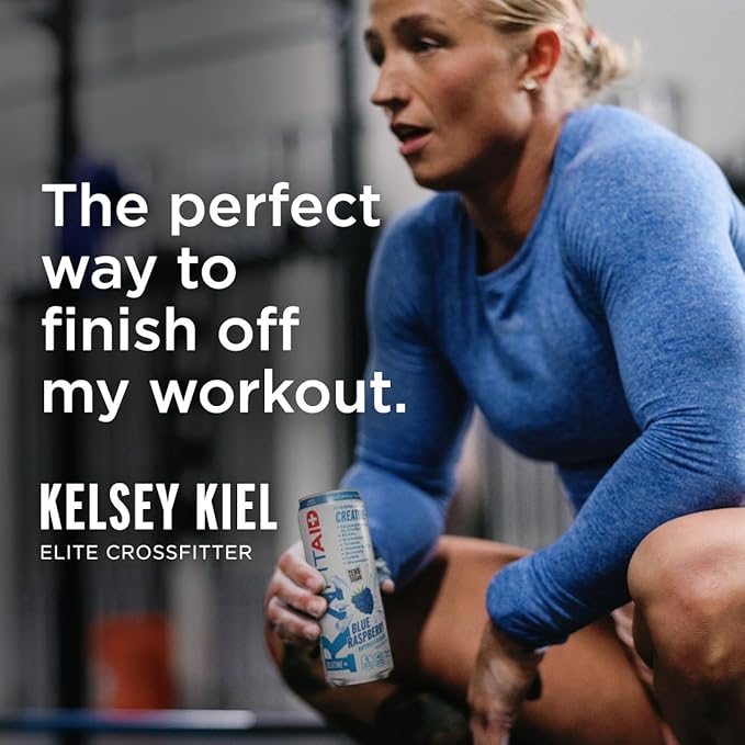 Lifeaid Fitaid Rx + Creatine Drink Blue Raspberry Zero Sugar Vegan Kosher Keto Friendly Gluten Free 12 Fluid Ounce (Pack of 12) - Packaging May Vary