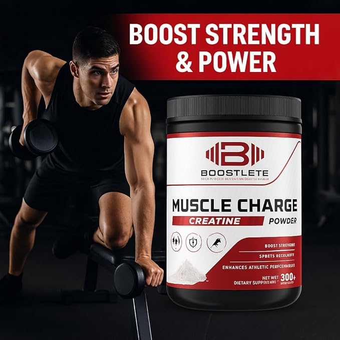 MuscleCharge Premium Creatine Monohydrate Powder – Supports Muscle Growth Strength Performance &amp Energy – Lab-Tested Pure Creatine – 500 Grams (100 Servings)