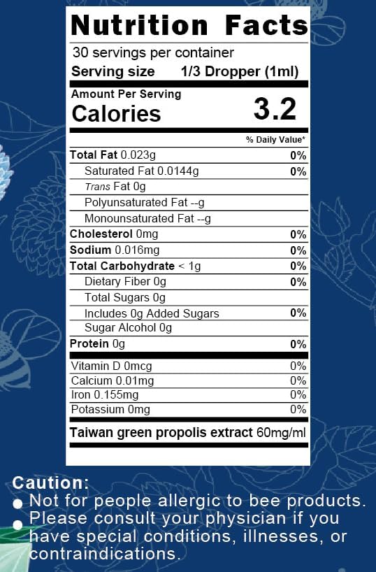 Taiwan Green Propolis High Concentration Propolin &gt 60mg/ml Nutrient-Rich Antioxidant
