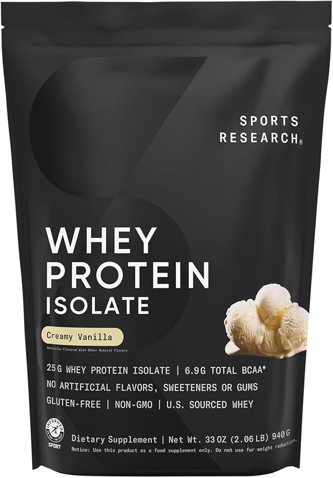 Sports Research® Recovery Matrix - Whey Isolate Protein Powder 2.1lb + L-Glutamine 10.58 Oz + Creatine Monohydrate 10.58 Oz