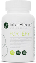 InterPlexus Fortéfy - 4 Elite Strains of Probiotics Providing 30 Billion CFU per Capsule with Magnesium - Gluten Free Dairy Free Soy Free - 45 Capsules (45 Servings)