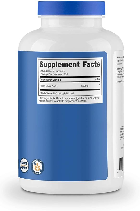 Nutricost Alpha Lipoic Acid 600mg 240 Caps &amp Acetyl L-Carnitine 500mg 180 Caps