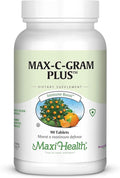 Maxi Health Vitamin C 1050mg – Buffered C Complex with Calcium Ascorbate &amp Bioflavonoids – Immune Support Supplement Non-Acidic Gentle on Stomach Gradual Release – 90 Tablets