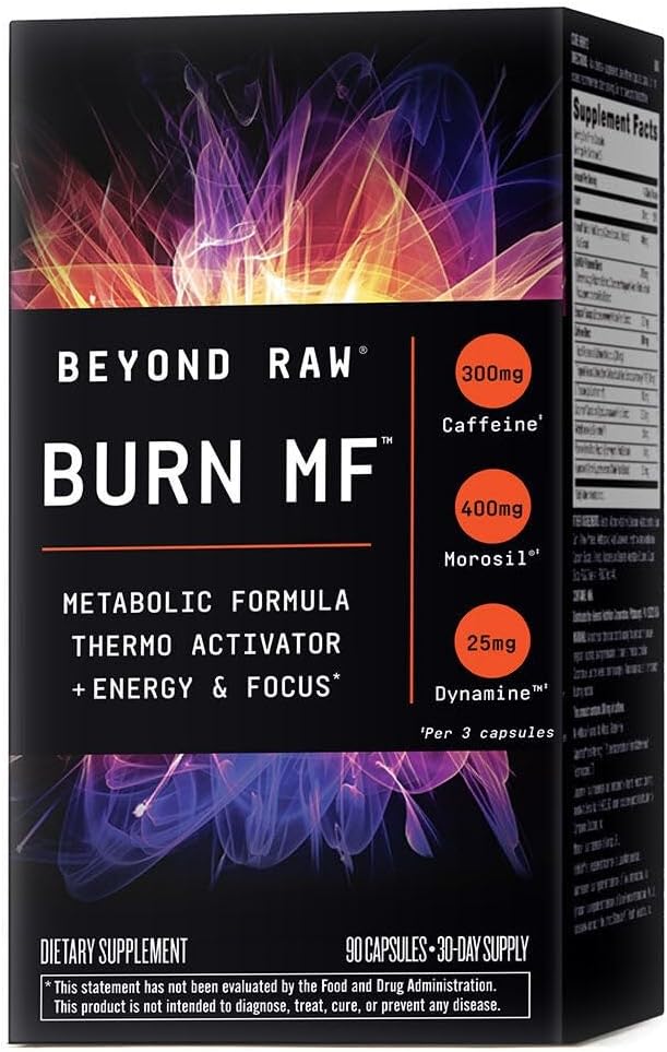 BEYOND RAW Burn MF | Metabolic Formula Thermo Activator Supports Energy and Focus | 90 Count