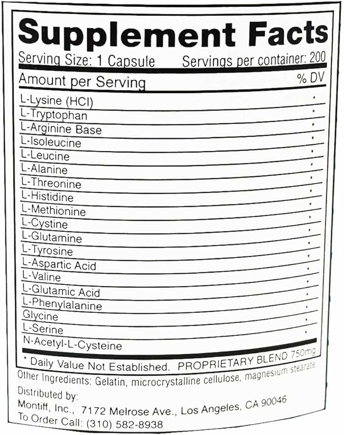 Montiff All Basic Plus Advanced Amino Acid Formula 200 Capsules