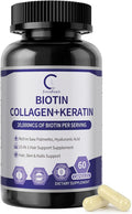 GPGP GreenPeople Biotin | Collagen | Keratin - Hair Growth biotin 20000MCG-Hair Skin &amp Nails with Multivitamins &amp Minerals for Men &amp Women - 60 Capsules
