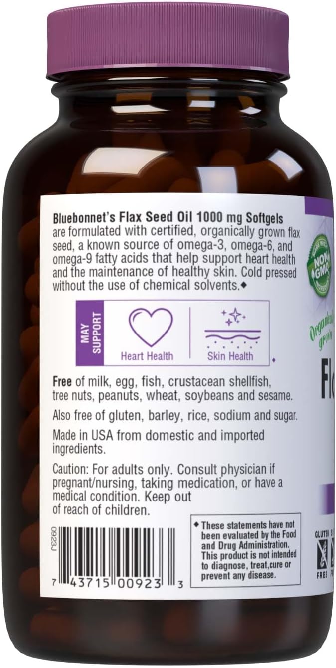 Bluebonnet Flaxseed Oil Softgels 1000 mg 250 Count