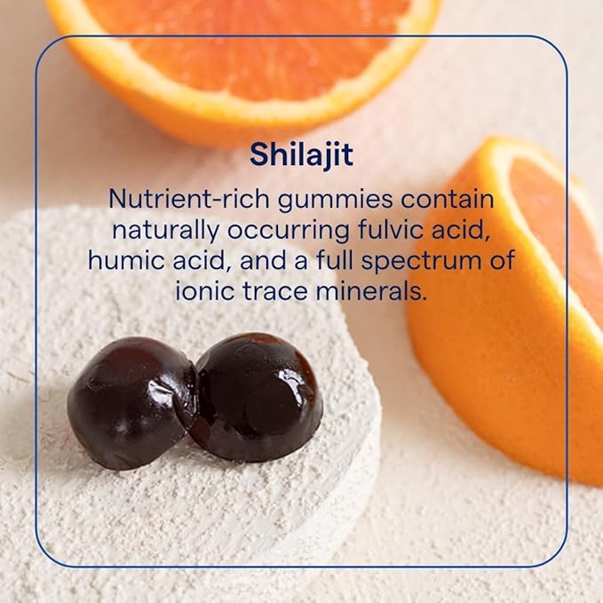 Trace Minerals Shilajit Gummies - Chewable Shilajit Supplement for Daily Wellness - Immunity Chew - Energy Brain Health &amp Digestion Support - Orange - 30 Count (15 Servings)