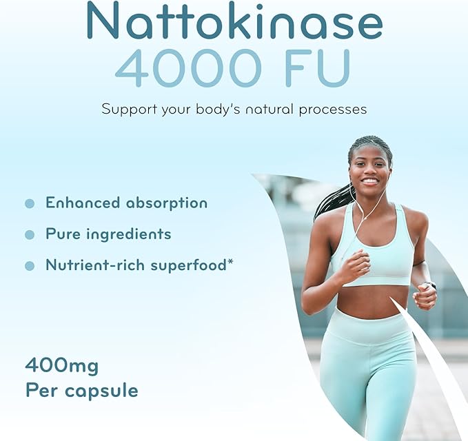 Nattokinase 4000 FU Enzyme Supplement - Double Strength Nattokinase Supplement from High Potency Non-GMO Gluten Free Natto Extract - 1 Capsule Serving - (200 Servings)