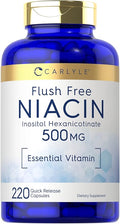 Carlyle Niacin Flush Free 500mg | 220 Capsules | Non-GMO and Gluten Free Supplement