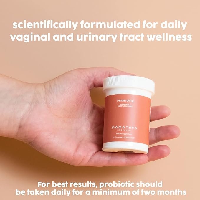 MOMOTARO APOTHECA Organic Probiotics for Women Vaginal &amp Digestive Supplement 25 Billion CFU - Prebiotics &amp Lactobacillus Blend Supplements - Feminine Healthy Vaginal Odor &amp Flora - 30 Ca