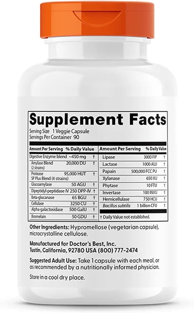 Doctor's BEST (2 Pack Digestive Enzymes 90 Veggie Caps