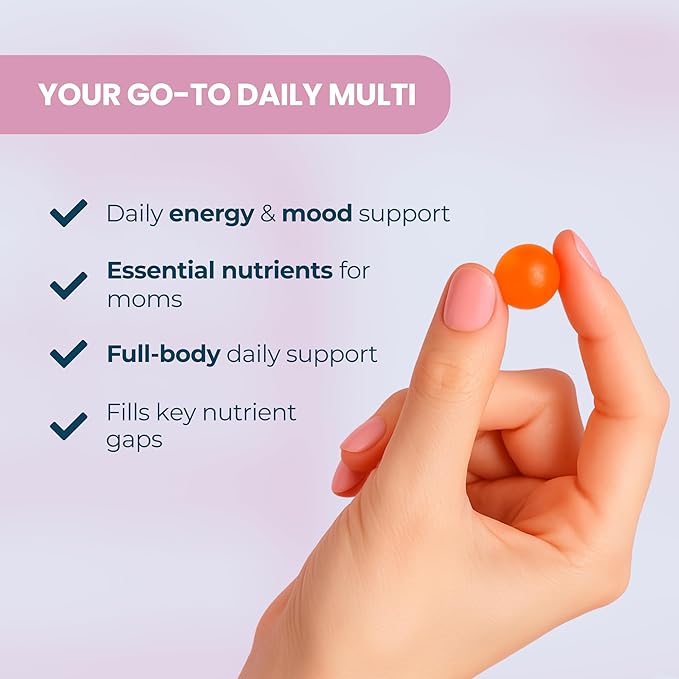 Baby Blues Mom's Multi Daily Multi-Vitamin Gummies for Moms Complete Daily Support Energy &amp Mood Enhancer Immunity &amp Wellness Blend Supports Hair Skin &amp Nails Gentle &amp Easy to Di