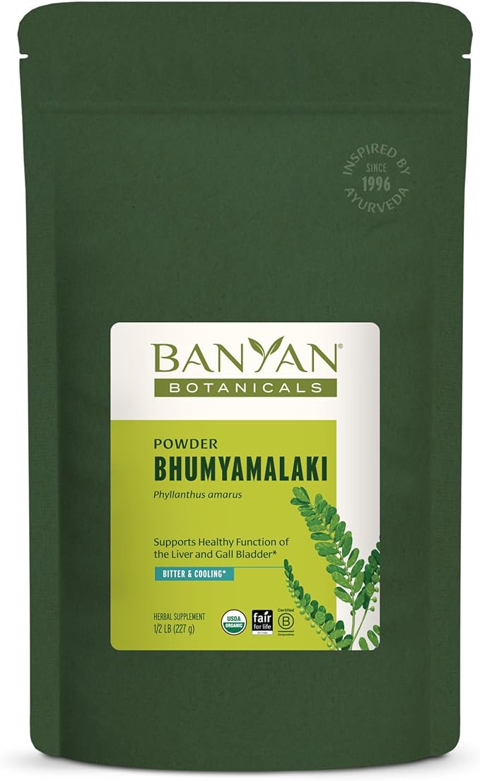 Banyan Botanicals Bhumyamalaki Powder – Organic Liver Health Supplement* – Phyllanthus spp. – for Natural Detoxification &amp Cleansing of The Liver* – 1/2 Pound – Non GMO Sustainably Sourced Vegan