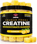 Jaeva Sugar Free Creatine Monohydrate Gummies 5g 5000mg for Men &amp Women Lemon - 120 Count Pre Workout Chews for Energy Boost for Building Muscle and Strength Vegan Non-GMO- 3rd Party lab Tes