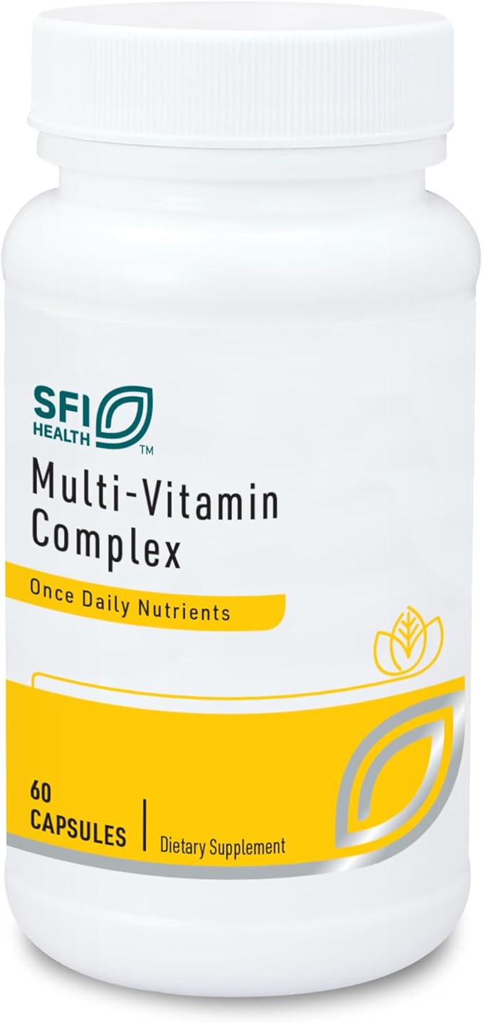SFI Health Klaire Labs Multi-Vitamin Complex - Hypoallergenic Once-Daily Mineral-Free Multivitamin with Metafolin Folate Vitamin B6 &amp B12 (60 Capsules)
