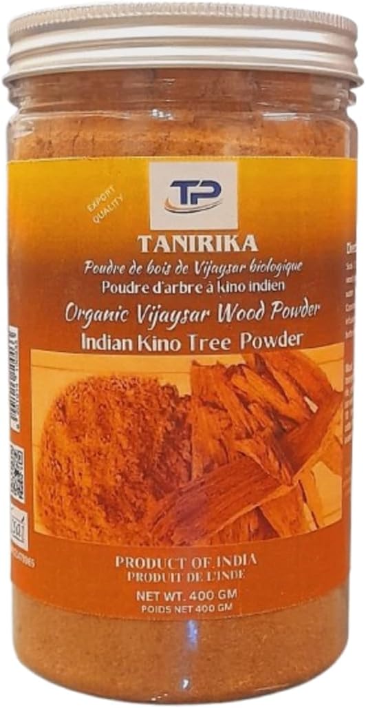 Vijaysar Organic Wood Powder/ 100% Natural/Health and Personal Care/Diabetic Care/ 400GM