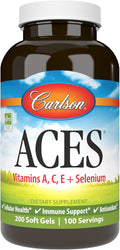 Carlson - ACES Vitamins A C E + Selenium Cellular Health &amp Immune Support Antioxidant 200 Softgels