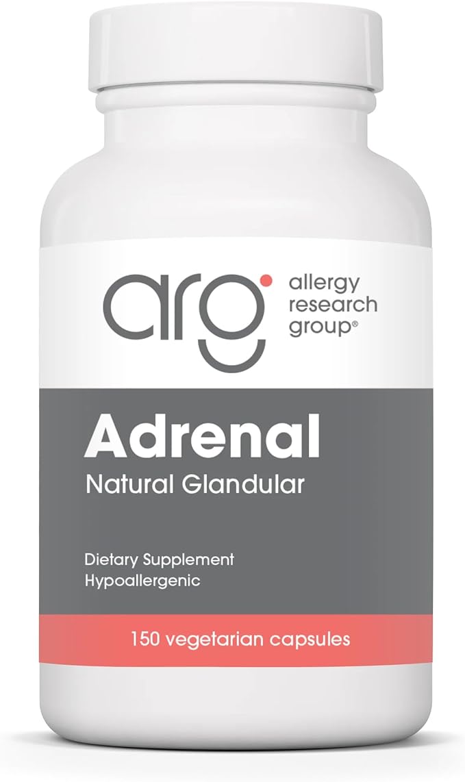 Allergy Research Group ARG Adrenal Cortex - Supports Healthy Stress Response &amp Metabolism - Delivers 150 mg Freeze-Dried Bovine Adrenal Cortex Tissue - 100 Servings - 150 Capsules