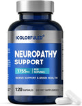 icolorfuled Neuropathy Supplements Nerve Savior for Neuropathy with 600 Mg Alpha Lipoic Acid &amp B Vitamins Fortify Nerves in Fingers Hands Neck Toes &amp Feet 120 Capsules | 40-Day Supply