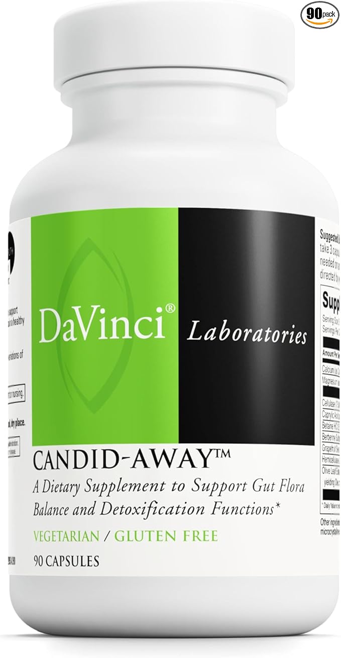 DAVINCI Labs Candid-Away - Digestive Gut Health Support Immune System Support with Digestive Enzymes Calcium Magnesium &amp More* - 90 Vegetarian Capsules (30 Servings)