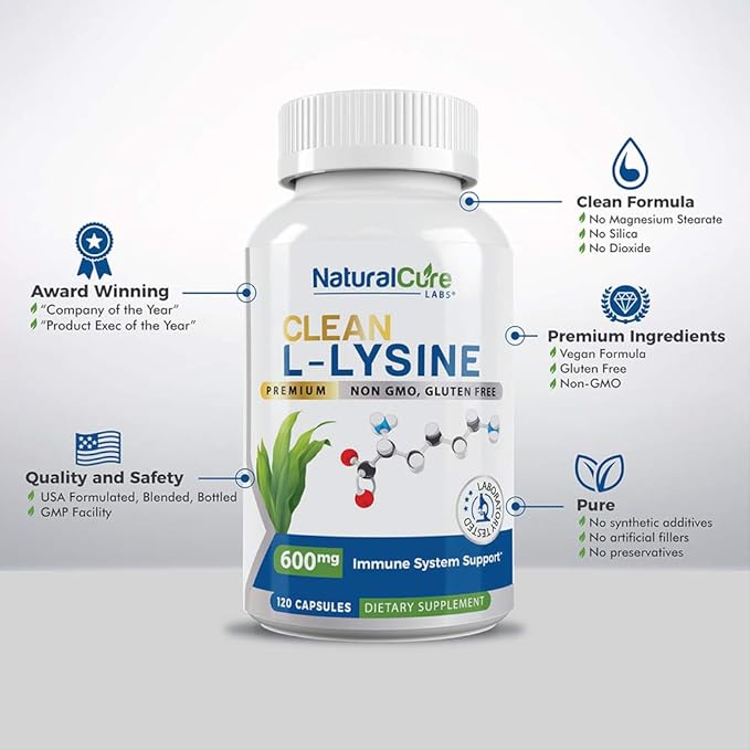 Natural Cure Labs Bundle: Clean L-Lysine with Immune Support