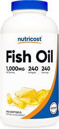Nutricost Fish Oil Omega 3 Softgels with EPA &amp DHA (1000mg of Fish Oil 560mg of Omega-3) 240 Softgels Non-GMO Gluten Free.