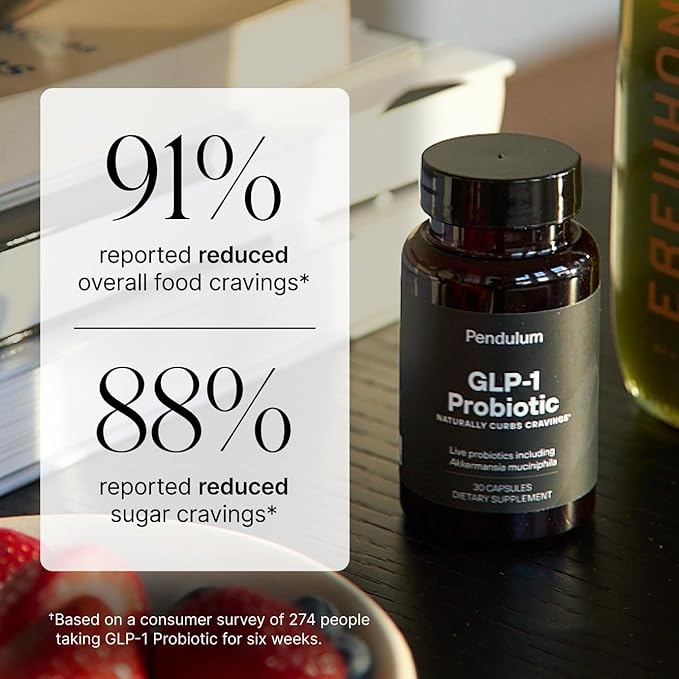 Pendulum GLP-1 Probiotic – Supports Appetite Control and Craving Management Naturally | Improves Regularity &amp Gut Health with Akkermansia &amp Other Strains (30 Capsules)