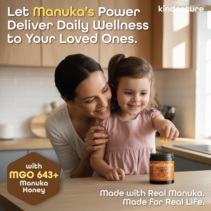 MGO 643+ Manuka Honey &amp B2 Riboflavin 400mg Gummy - Seasonal Wellness + Head &amp Energy Support