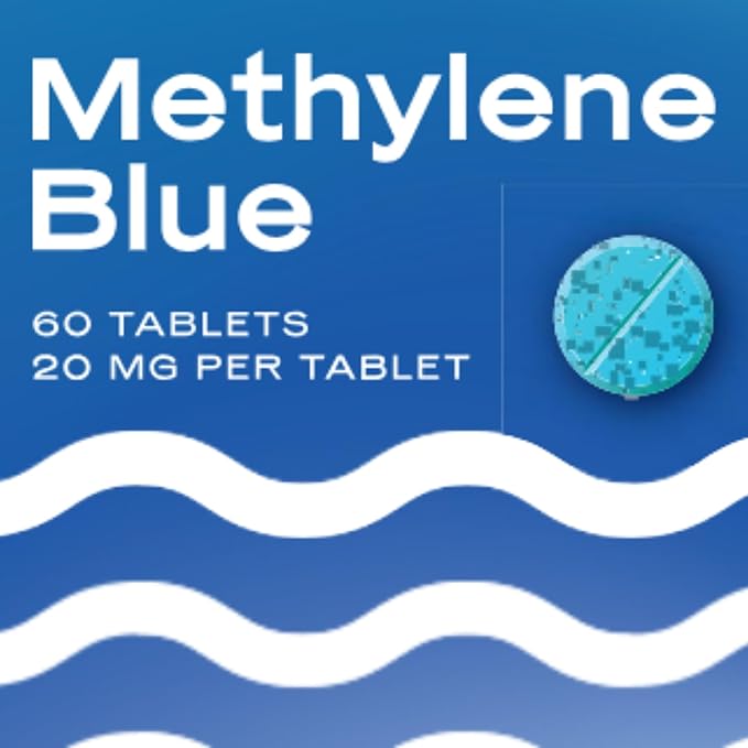 Methylene Blue USP Grade 20mg Tablets Independently Tested 60 Scored &amp Unflavored Tablets