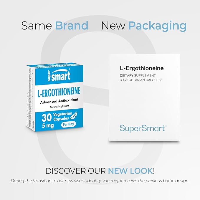 Supersmart L-Ergothioneine Supplement 5mg per Day (Advanced Antioxidant) | Non-GMO - 30 Vegetarian Capsules