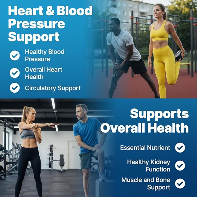 PMAX1000 High Dose Pure Potassium Electrolyte Supplement Powder 1000mg 4-Type Potassium Blend-Citrate Gluconate BicarbonateChloride Supports Healthy Blood Pressure Heart Kidneys Bones Muscles