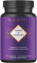 NAOMI Turmeric Curcumin All Fully Standardized 1000mg 95% Curcuminoids BioPerine High Absorption &amp Resveratrol Clinically Studied Joint Support Supports Healthy Muscle Response
