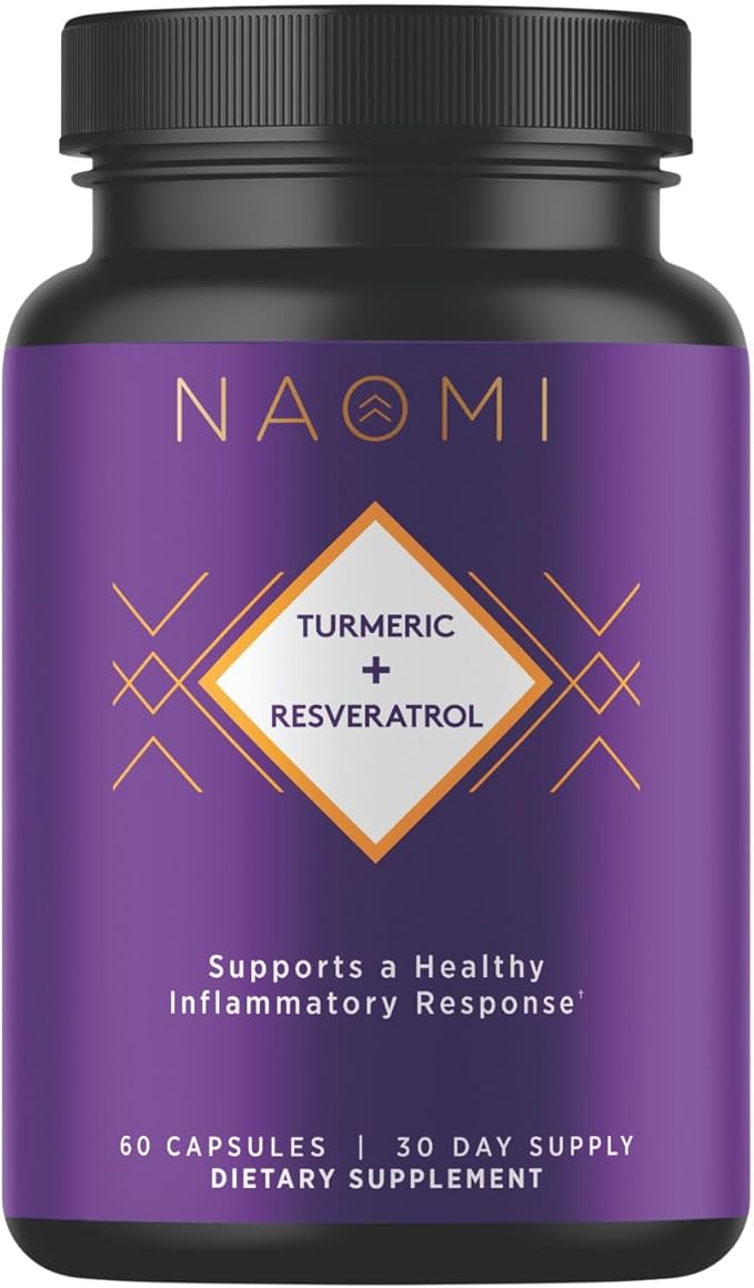 NAOMI Turmeric Curcumin All Fully Standardized 1000mg 95% Curcuminoids BioPerine High Absorption &amp Resveratrol Clinically Studied Joint Support Supports Healthy Muscle Response