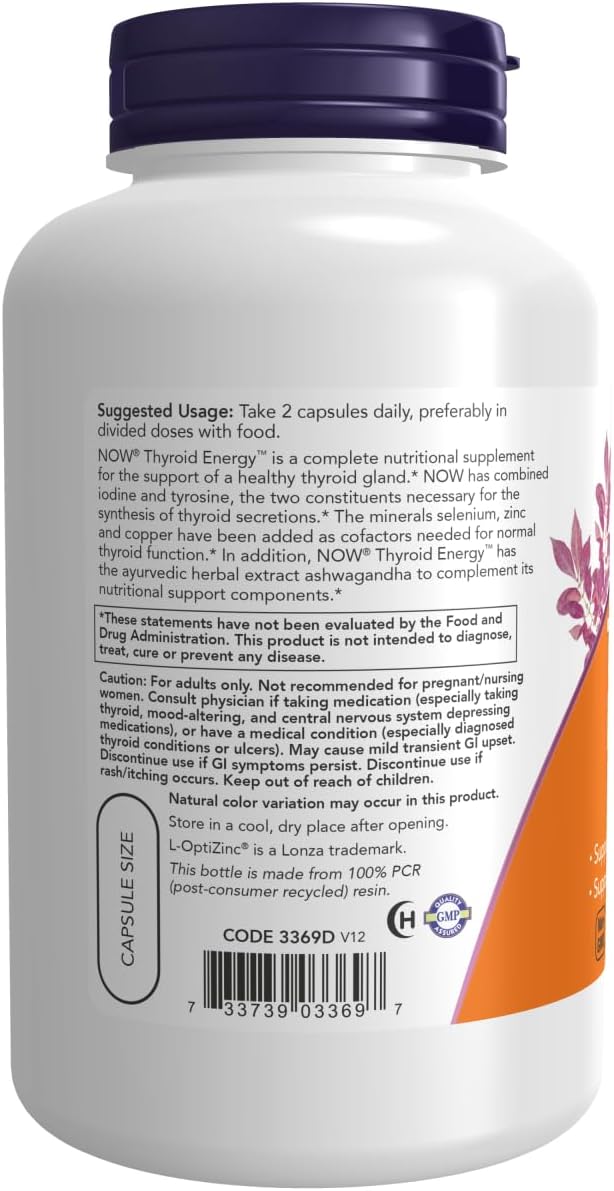 Now Foods Thyroid Energy Veg Capsules (180 Capsules Pack of 2)